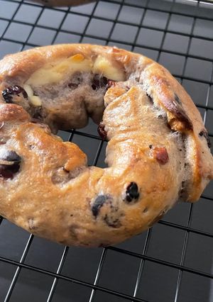 ヨーグルトを使ったクランベリーベーグル-レシピのメイン写真