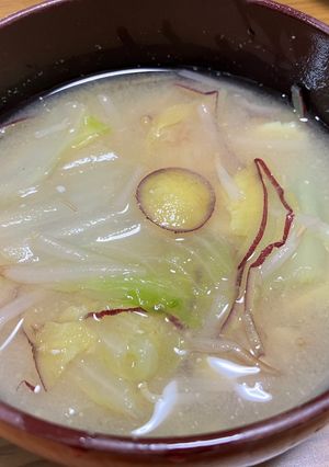 ＊もやしと白菜とさつまいものみそ汁＊-レシピのメイン写真