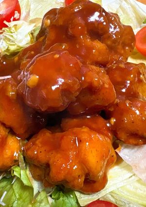 子供も大好き！鶏の唐揚げのチリソース煮-レシピのメイン写真