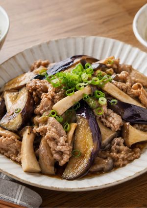 なすときのこの豚肉味噌バター炒め-レシピのメイン写真