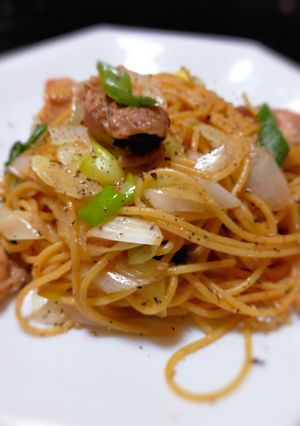 チキンと長ネギの焦がし醤油パスタ-レシピのメイン写真