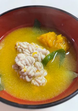 白子とかぼちゃの味噌汁-レシピのメイン写真