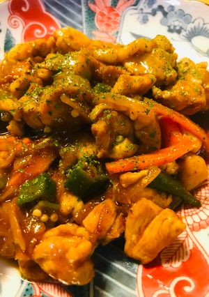 鶏肉とオクラのあまからカレー炒め-レシピのメイン写真