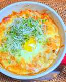 ミートソースでラザニア風チーズうどん