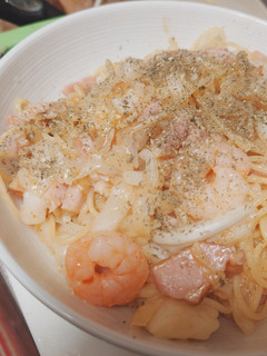 トマトだしパスタ えび ベーコン-レシピのメイン写真
