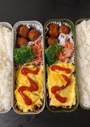 高校生男子弁当記録20簡単オムナポリタン-レシピのメイン写真