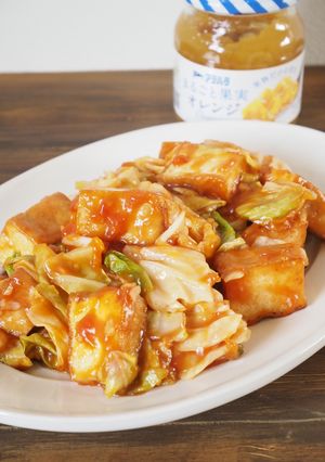 キャベツと厚揚げのケチャップ炒め-レシピのメイン写真