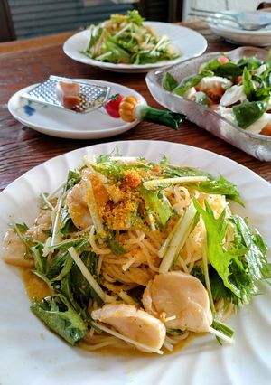 粒ウニ＆帆立＆カラスミ♪ご褒美冷製パスタ-レシピのメイン写真