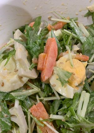水菜と蓮根のデパ地下風サラダ-レシピのメイン写真