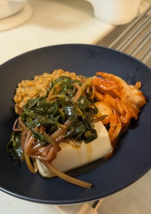 スベリヒユの腸活３色豆腐-レシピのメイン写真