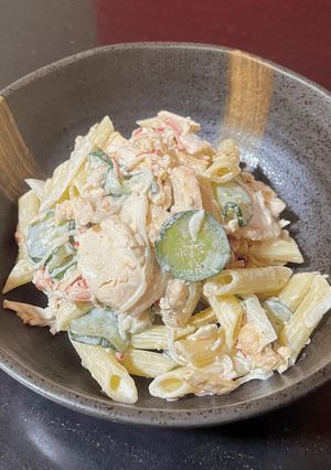 チキンサラダでマカロニサラダ-レシピのメイン写真
