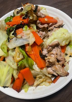 わかめキャベツにんじん豚肉炒め-レシピのメイン写真
