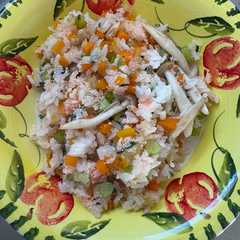 รูปของ 野菜としめじとたらこ炒飯