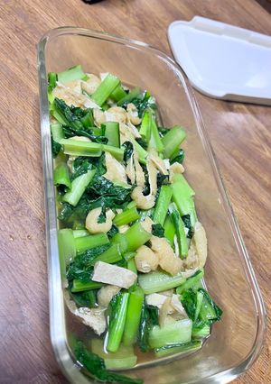 簡単副菜レンジで小松菜と油揚げの煮浸し-レシピのメイン写真