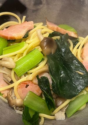 簡単うまい！小松菜×ブナシメジ和風パスタ-レシピのメイン写真