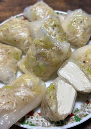 手で食べるヘルシーネギだれお豆腐おつまみ-レシピのメイン写真