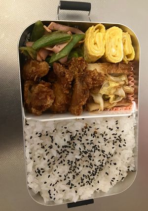 鶏肉パン粉焼き　キャベツの鰹あえ弁当-レシピのメイン写真