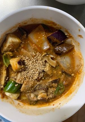 根菜茄子ピリ辛オイクリーム味温野菜サラダ-レシピのメイン写真