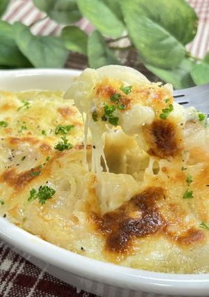 体にやさしい豆乳マカロニ海老グラタン🦐🧀-レシピのメイン写真