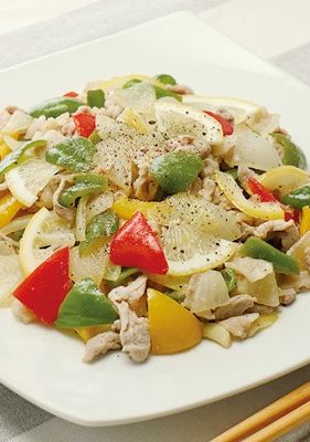 レモン香る♪豚肉とカラフル野菜の白だし炒め-レシピのメイン写真