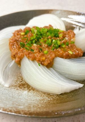 新タマネギの肉みそあんかけ-レシピのメイン写真