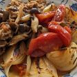 新玉ねぎとトマトのすき焼き風