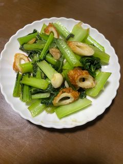 小松菜とちくわのニンニク炒め-レシピのメイン写真