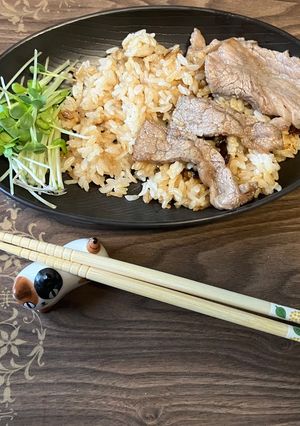 ガーリックライス焼肉カルビ添え-レシピのメイン写真