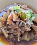 簡単！牛こま切れのキノコ煮〜すき焼き風！