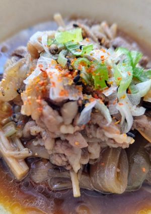 簡単！牛こま切れのキノコ煮〜すき焼き風！-レシピのメイン写真