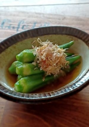 簡単おつまみ！オクラの麺つゆおひたし-レシピのメイン写真