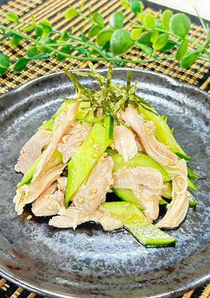 きゅうりと茹で鶏の和風ポン酢サラダ-レシピのメイン写真