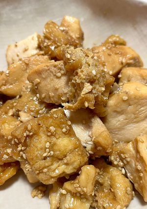 鶏肉と油揚げの胡麻照り焼き-レシピのメイン写真