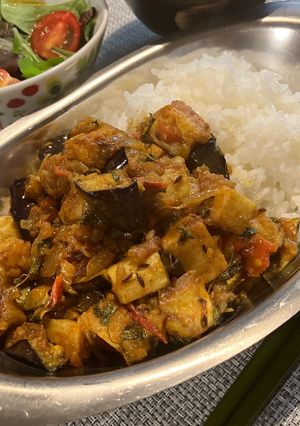 食感が絶品！長芋と茄子の野菜カレー-レシピのメイン写真
