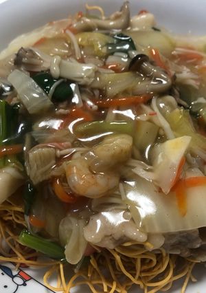 春キノコどっさり皿うどん-レシピのメイン写真