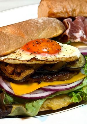 バケットのクロックマダム風茄子バーガー-レシピのメイン写真
