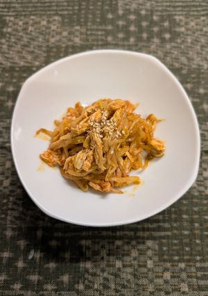 蒸し鶏の入ったピリ辛もやし-レシピのメイン写真