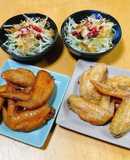鶏手羽先の塩焼き＆甘辛煮＆大根サラダ💛