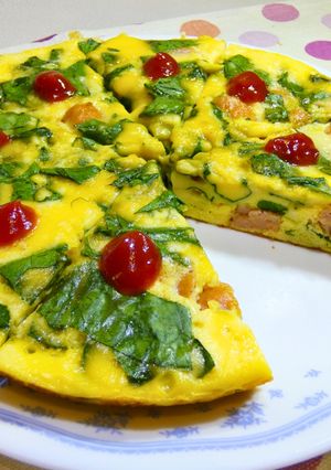 【コンロ】ケーキ風スパニッシュオムレツ-レシピのメイン写真