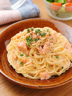 レンジde鮭クリームパスタ-レシピのメイン写真