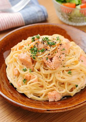 レンジde鮭クリームパスタ-レシピのメイン写真