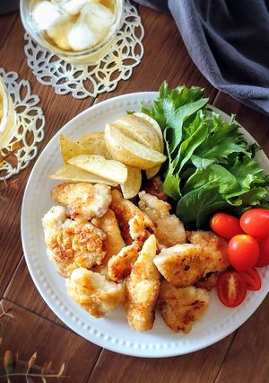 簡単節約☆鶏胸肉の揚げない白だし唐揚げ。-レシピのメイン写真