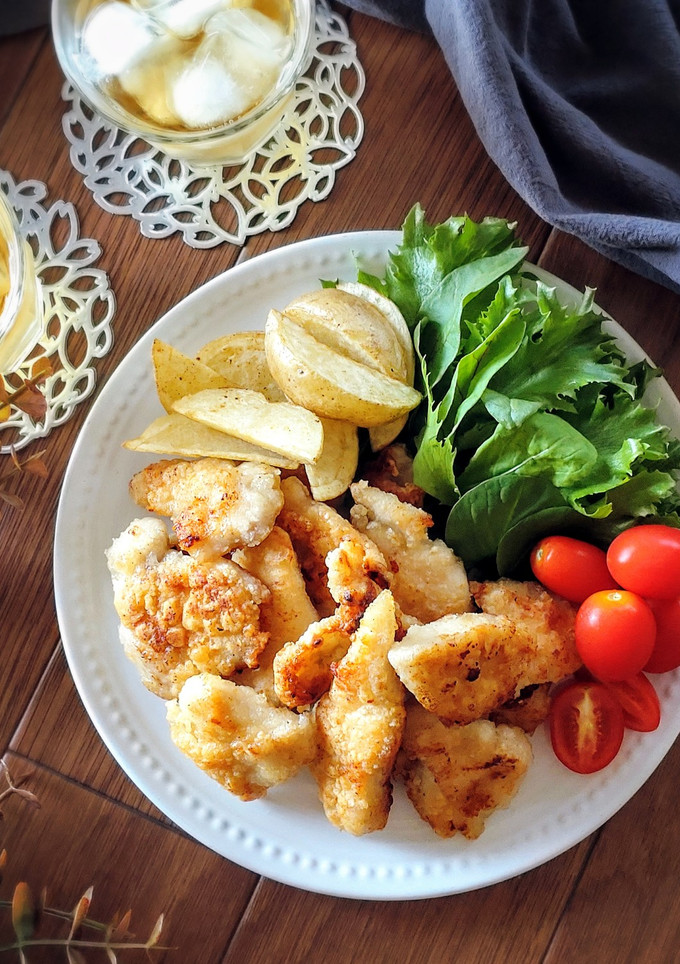 簡単節約☆鶏胸肉の揚げない白だし唐揚げ。-レシピのメイン写真