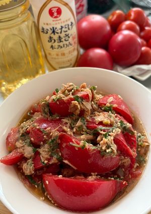 本みりんでツナ入り簡単無限トマト🍅-レシピのメイン写真