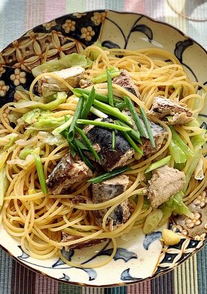 サバ缶だし和風パスタ-レシピのメイン写真
