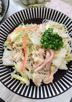 ツナ缶とカニかま&春雨白菜サラダ♬-レシピのメイン写真