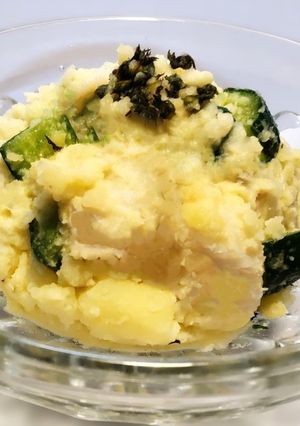 鱈のポテトサラダ　発酵玉葱、穂紫蘇の醤油漬け-レシピのメイン写真