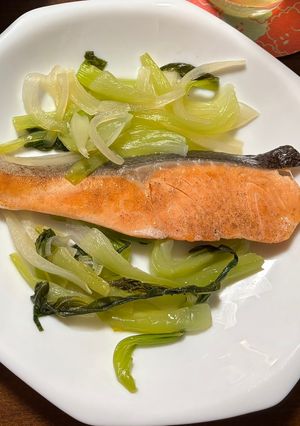 ワンパンで鮭と野菜の酒蒸し-レシピのメイン写真