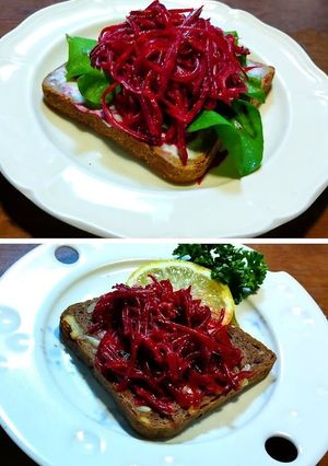 おつまみ　ビーツラペチーズトースト-レシピのメイン写真
