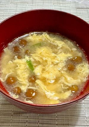 ふわトロかき玉☆なめことエノキの味噌汁-レシピのメイン写真